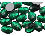 Feel Good Rhinestone Oval green 100pc