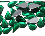 Feel Good Rhinestone Teardrop green 100pc