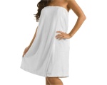 Stretch Terry Shower Wrap White