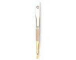 Basicare Tweezers Ground Extra Flat Tips Gold